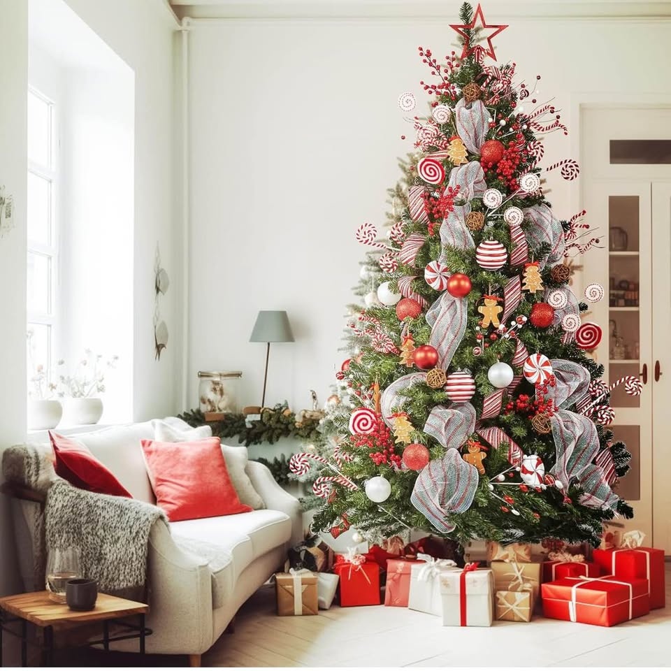 WBHome 6FT Pre-lit Artificial Christmas Tree with LED Lights & O - photo 2