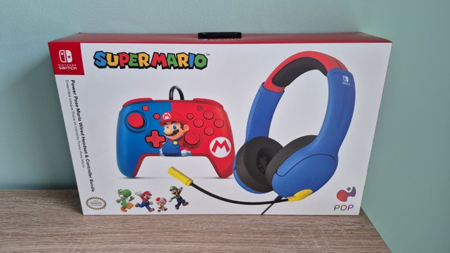 Sealed PDP Nintendo Switch Super Mario Headset and Controller