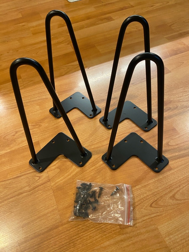 Set of 4 Black 10” Hairpin Table Legs