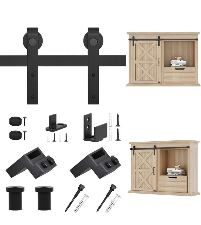 ZEKOO 2.5FT Super Mini Sliding Barn Door Hardware - photo 4