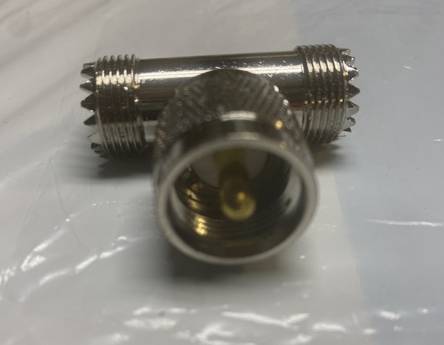 5 Pcs UHF Triple T Type Male to Dual Female Coaxial Conne - photo 2