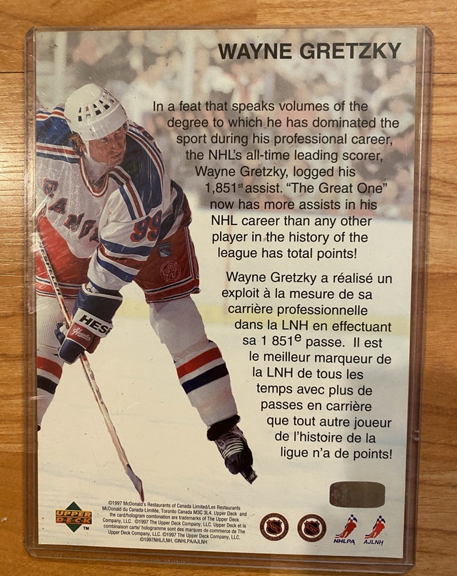 Wayne Gretzky Upper Deck Hockey Card - photo 2