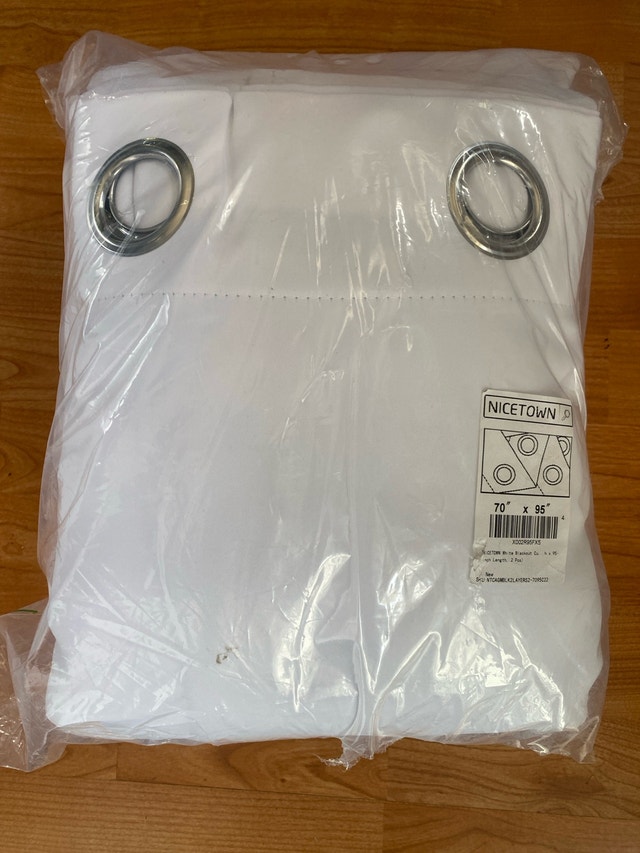2 Pcs NICETOWN White Blackout Curtain 70" x 95"