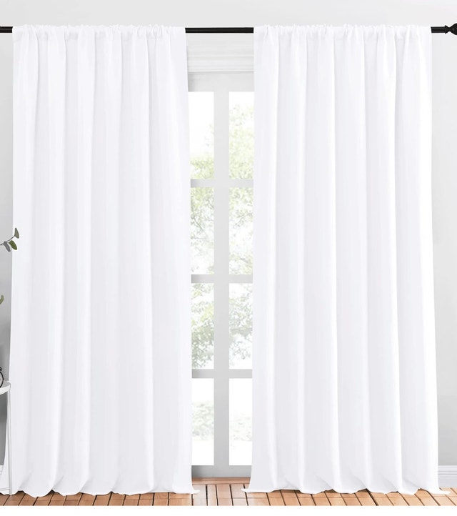 2 Pcs NICETOWN White Blackout Curtain 70" x 95" - photo 3