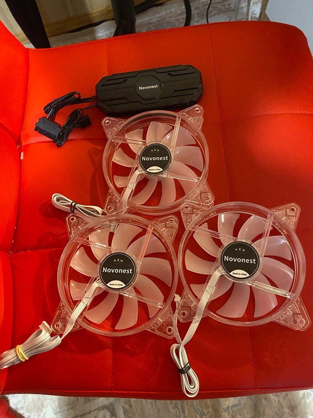 NOVONEST 3-Pack 120mm RGB PC Case Fans with Controller