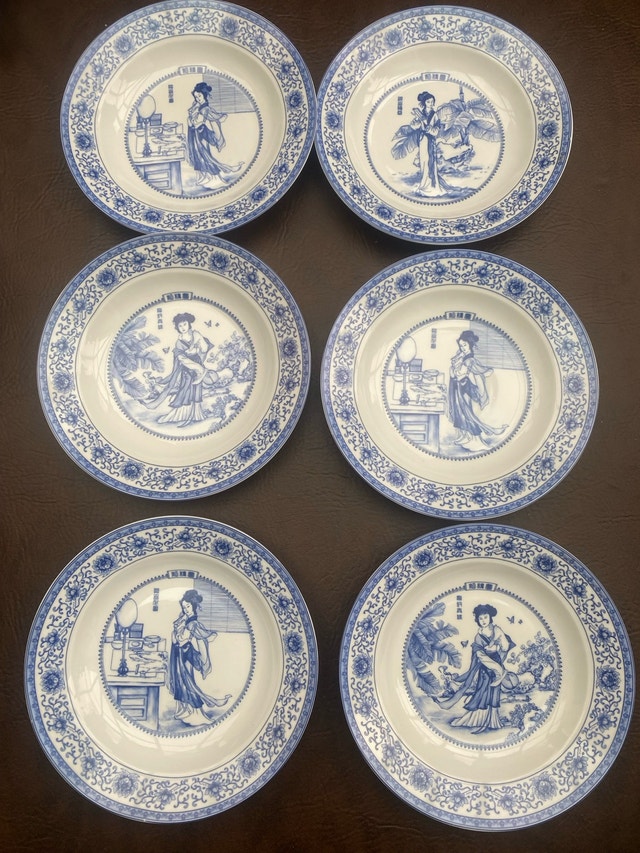 56 PCs Vintage Blue and White Porcelain Dinnerware Set - photo 2