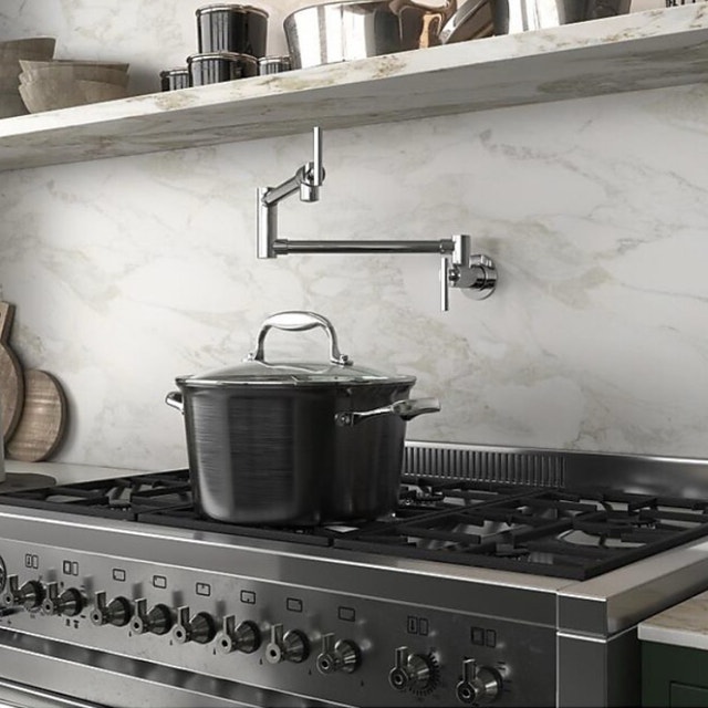 Double-Handle Wall Mounted Pot Filler Faucet - photo 2