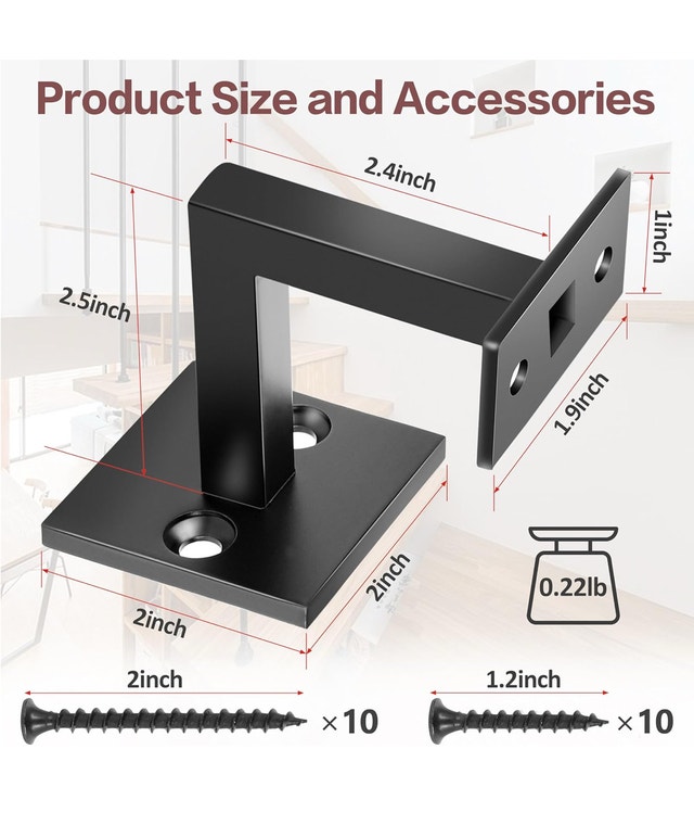 Adjustable Swivel Handrail Brackets for Staircase set of 4 - photo 2