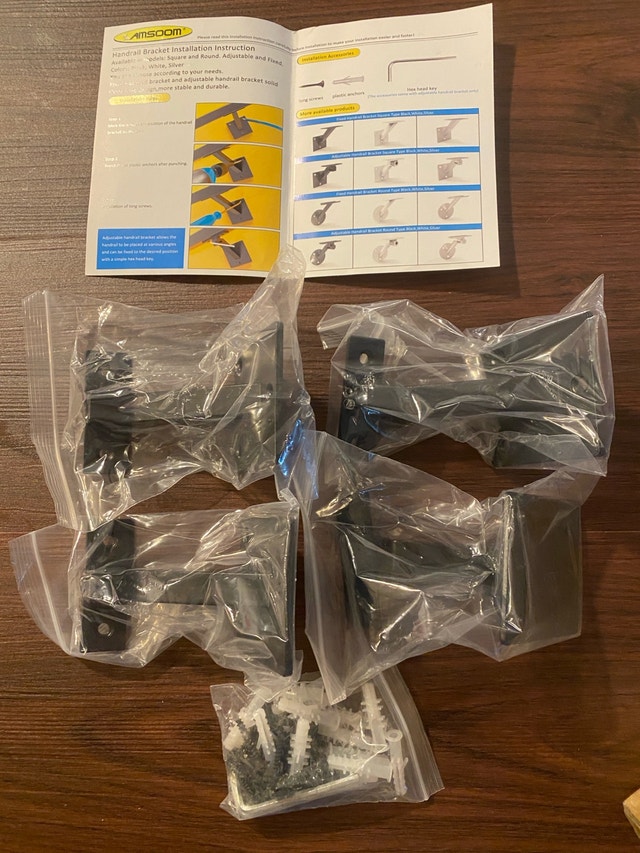 Adjustable Swivel Handrail Brackets for Staircase set of 4 - photo 4