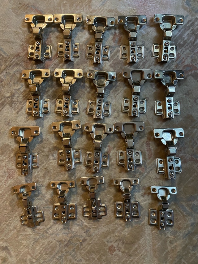 20 Pack Heavy-Duty Frameless Cabinet Hinges