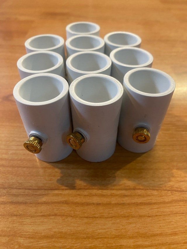 10pcs 1/2" PVC Coupling with Brass Mist Nozzle