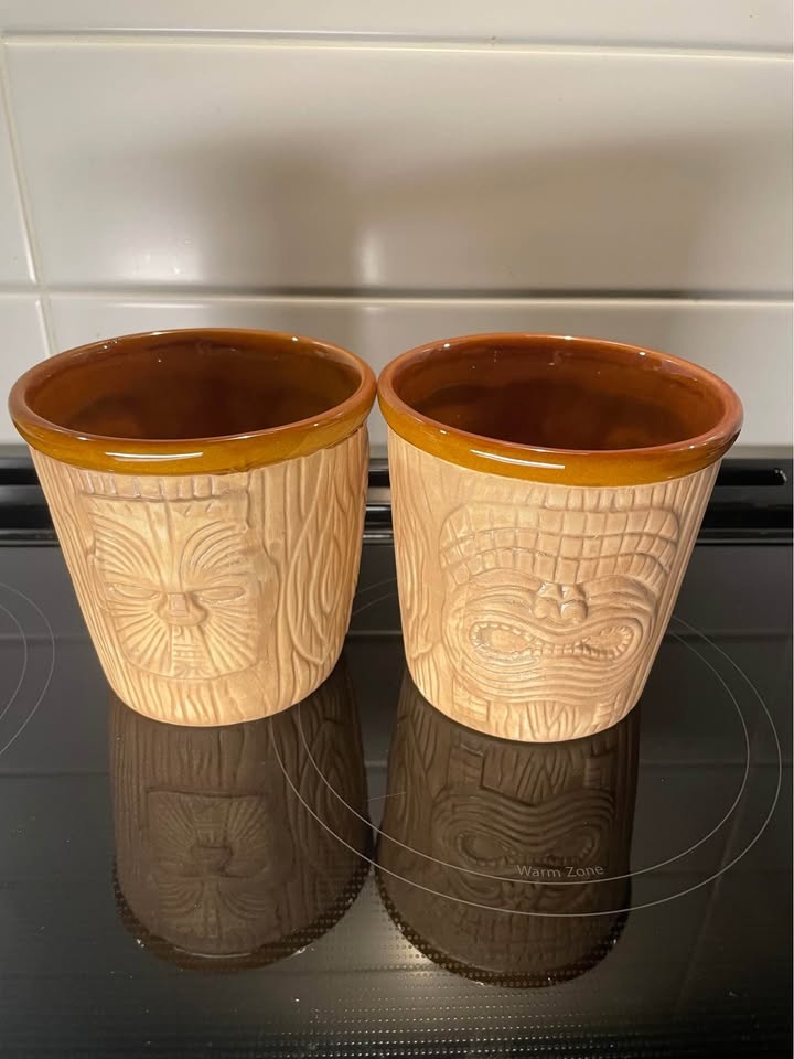 Set of 2 Tiki Mugs / Ceramic Tiki Cups – Vintage Style - photo 2