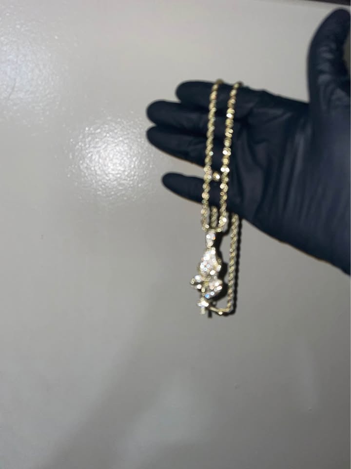 ROPE 24” CHAIN WITH GOD HANDS PENDANT - photo 2