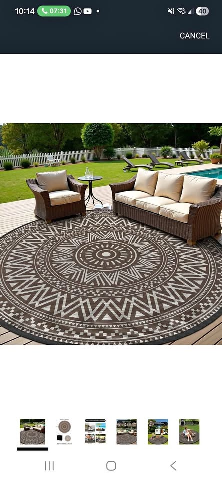 Large Round Waterproof Rug New