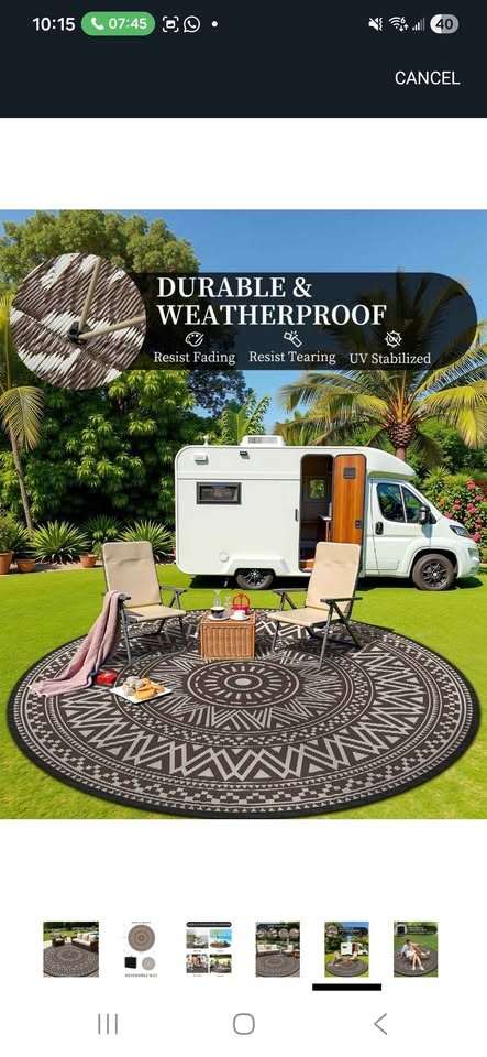 Large Round Waterproof Rug New - photo 3