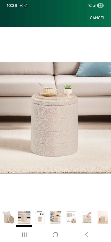 New Round Ottoman with Storage - photo 3