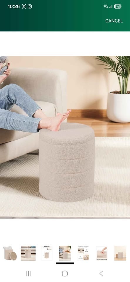New Round Ottoman with Storage - photo 5