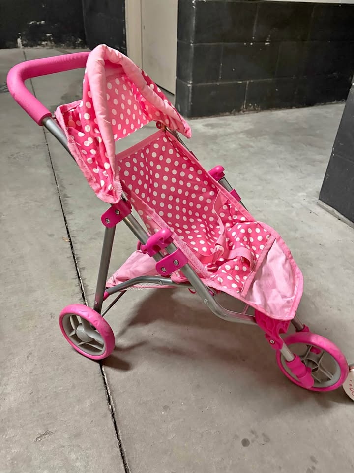 Kids Doll Stroller – Pink Polka Dot