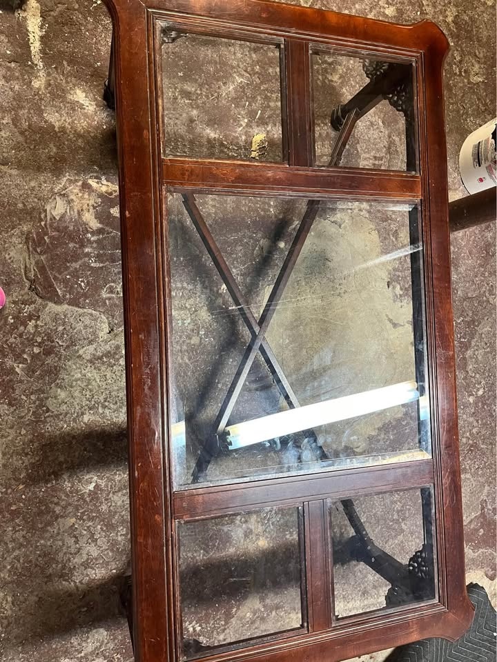French Antique coffee table with glass pieces - photo 2