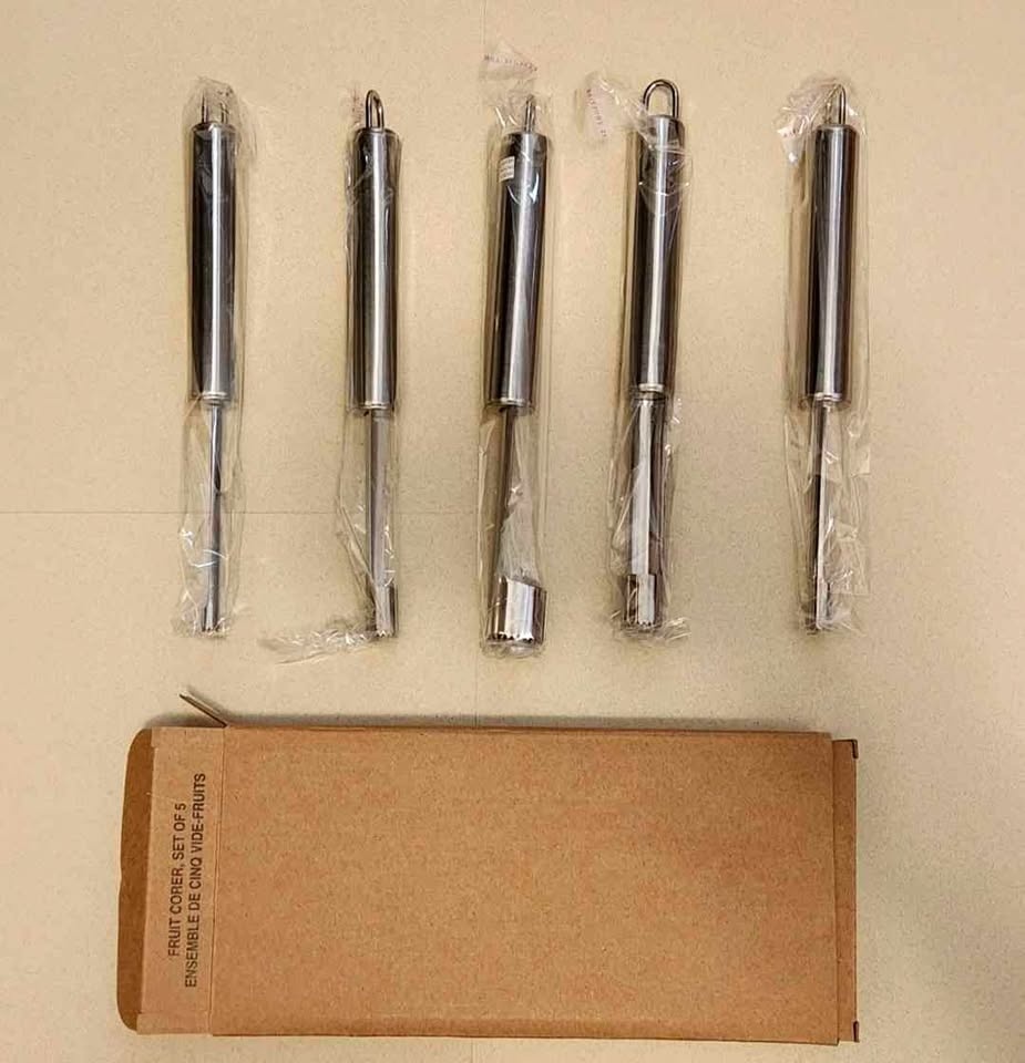 Set of 5 fruit corers