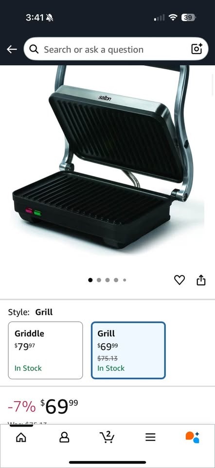 Salton Stainless Steel Electric Grill & Panini Press - photo 3
