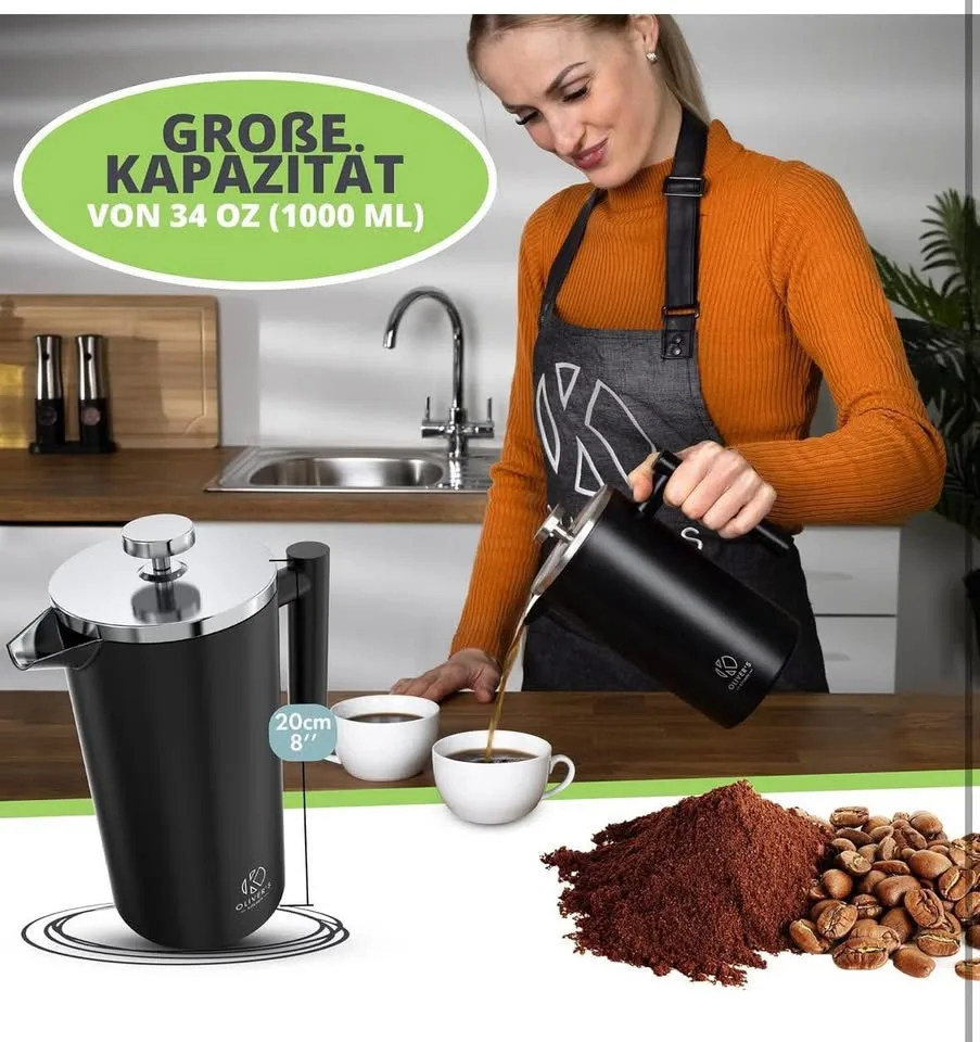 Brand New - 1 Litre French Press Coffee Maker image indicator(2)