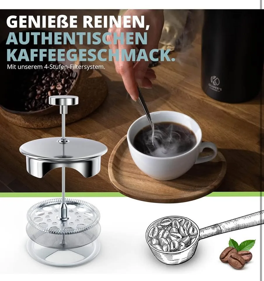 Brand New - 1 Litre French Press Coffee Maker image indicator(4)