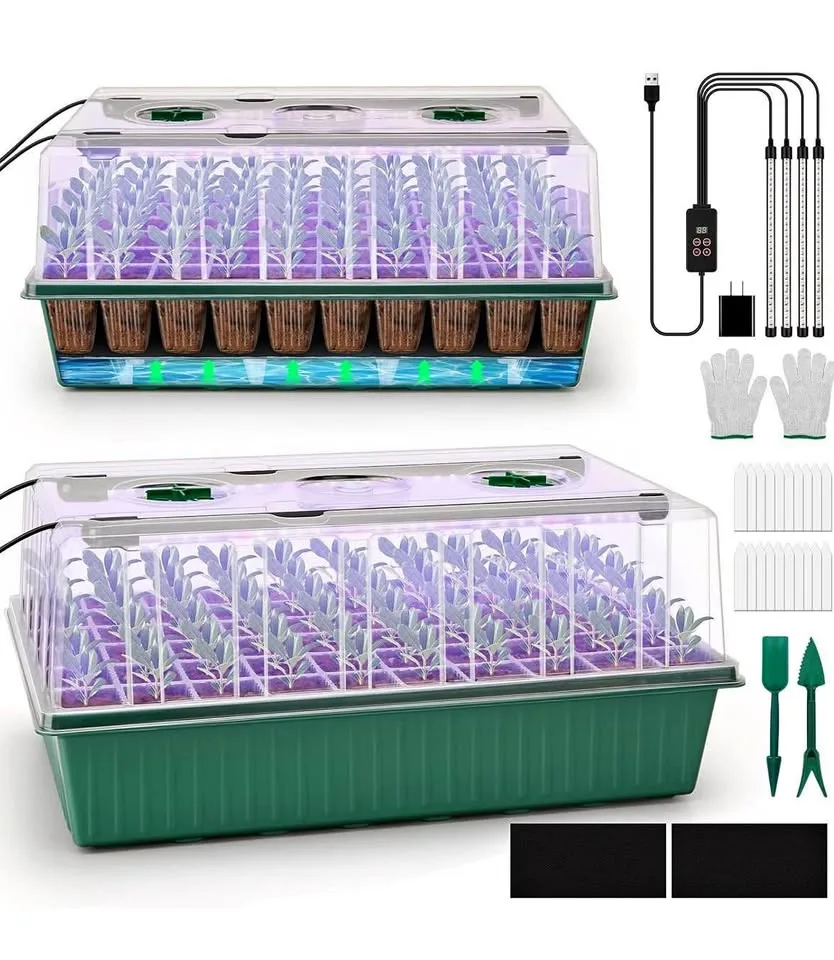 Self-Watering Seed Starter Tray Kit w/ Grow Light thumbnail