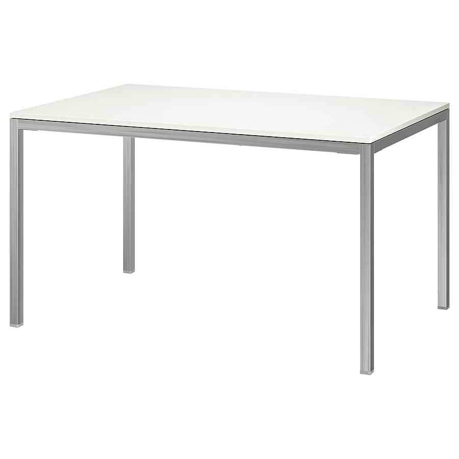 IKEA TORSBY Table, chrome/high gloss white, 53 1/8x33 1/2 "