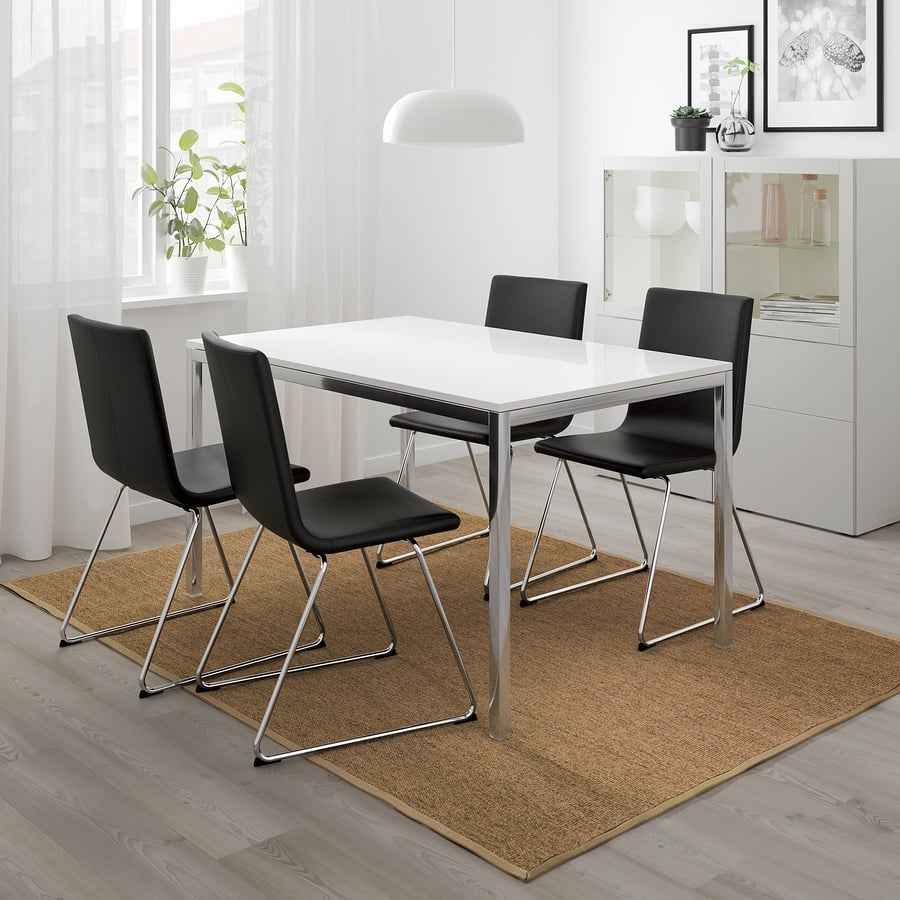 IKEA TORSBY Table, chrome/high gloss white, 53 1/8x33 1/2 " - photo 2