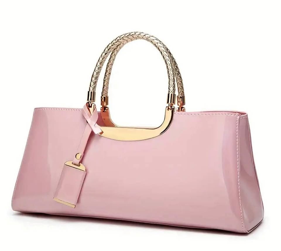 Elegant Light Pink Patent Leather Handbag - New!