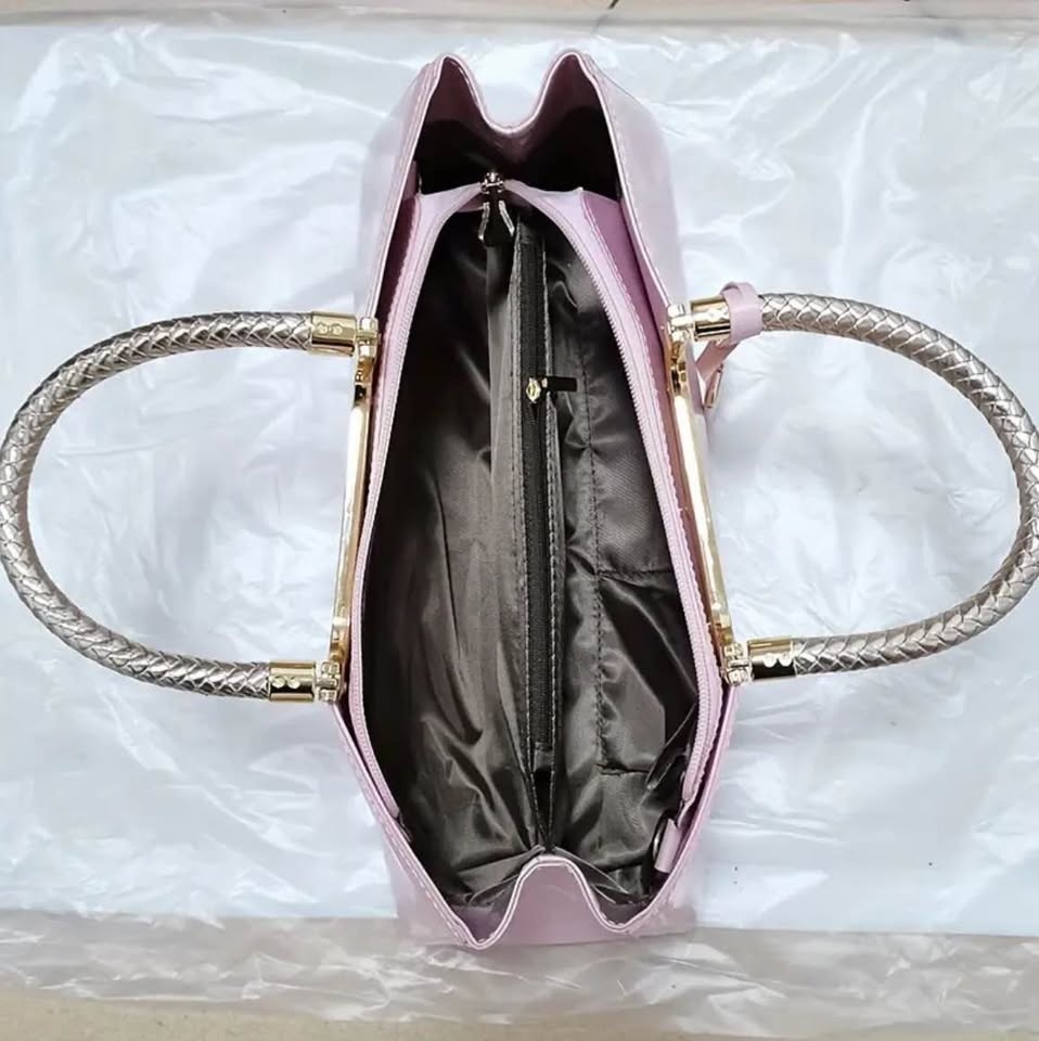 Elegant Light Pink Patent Leather Handbag - New! - photo 2