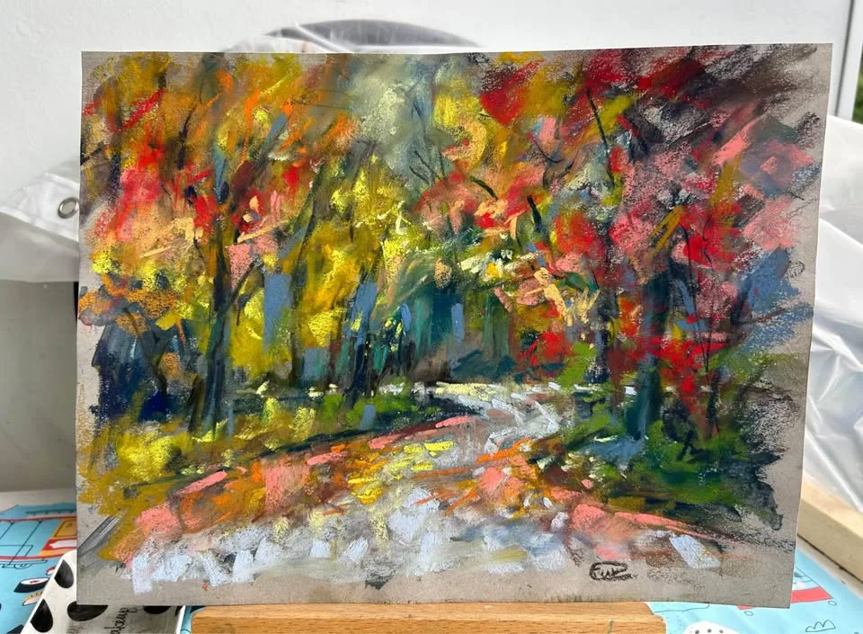 "Foliage" original pastel painting image indicator(6)