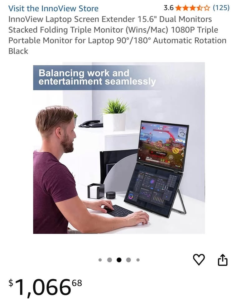 InnoView Laptop Screen Extender 15.6" Dual Monitors - photo 3