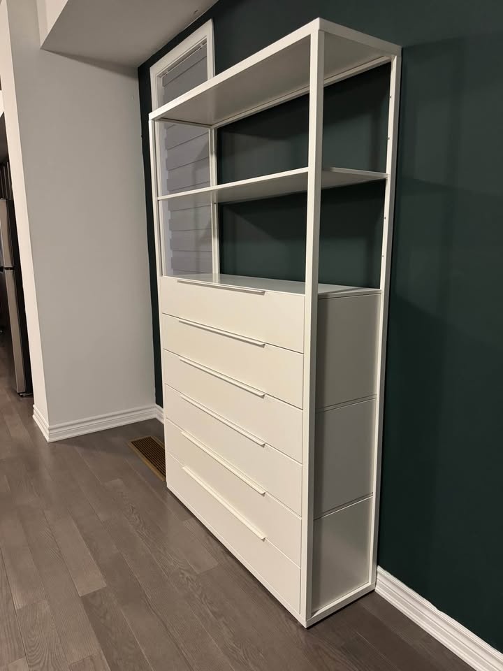 IKEA White Steel Shelving Unit With 6 Drawers (FJÄLKINGE) - photo 2