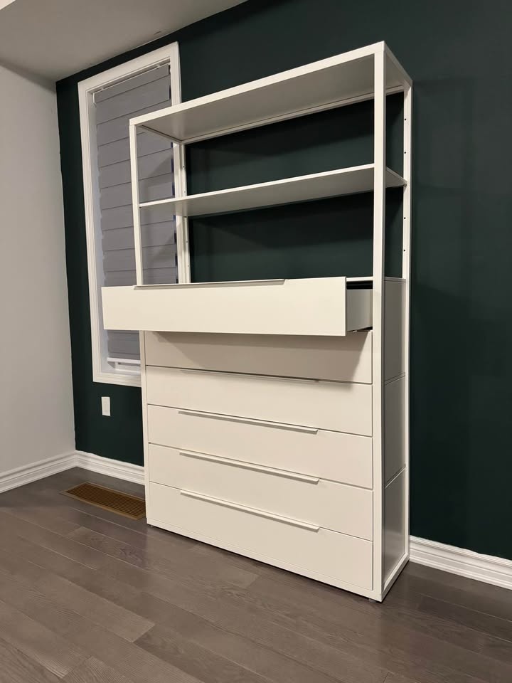 IKEA White Steel Shelving Unit With 6 Drawers (FJÄLKINGE) - photo 3