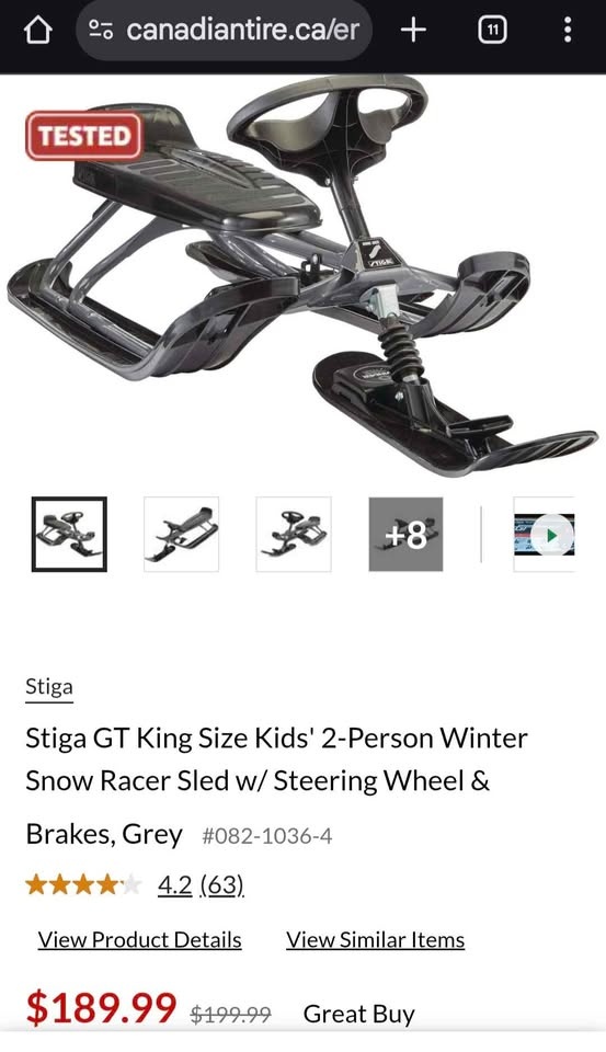 Stiga GT King Size Kids' Snow Racer Sled - photo 5