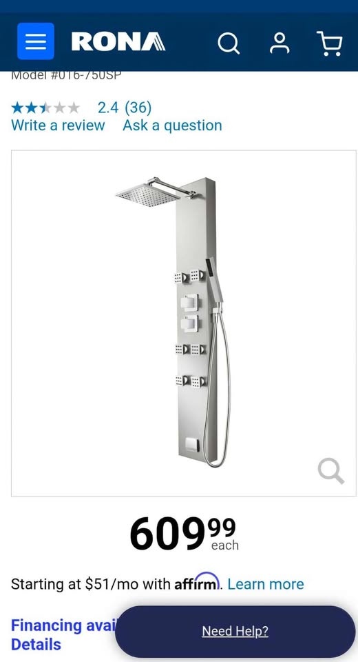 PFISTER Polished Chrome Shower Panel #45250 - photo 4