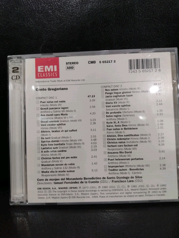 Canto Gregoriano 2 compact discs - photo 2