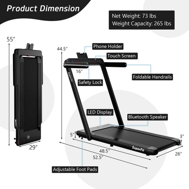 SuperFit 2.25HP Folding Treadmill