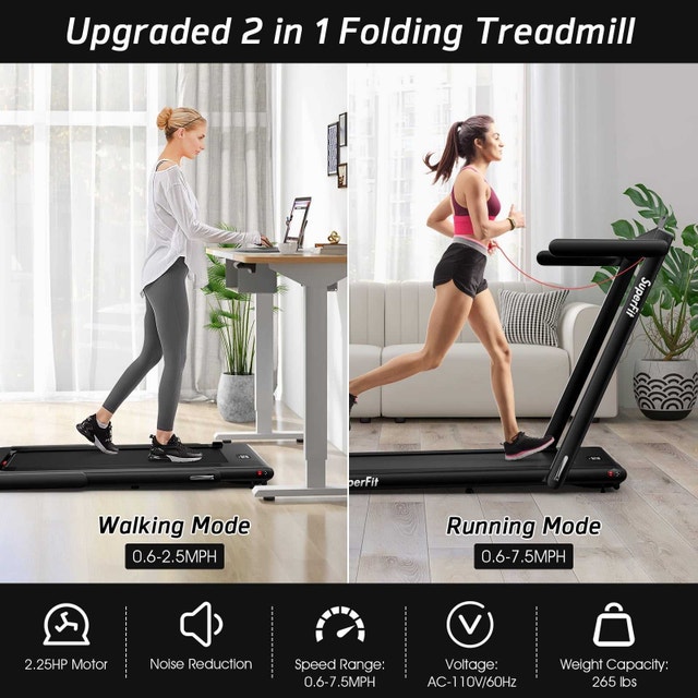 SuperFit 2.25HP Folding Treadmill - photo 5