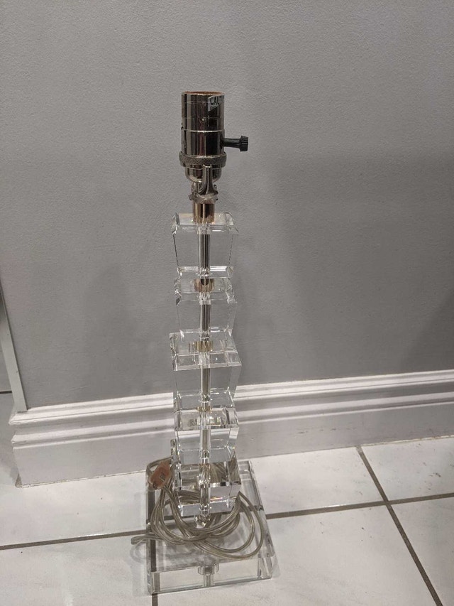 Robert Abbey clear glass table lamp x2