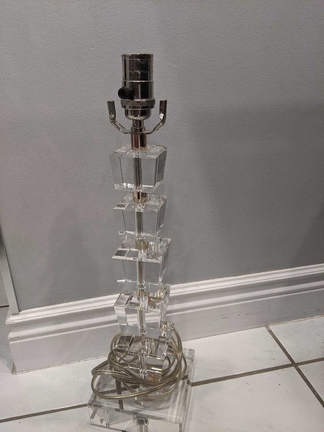 Robert Abbey clear glass table lamp x2 - photo 2