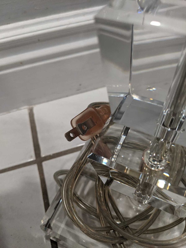Robert Abbey clear glass table lamp x2 - photo 4