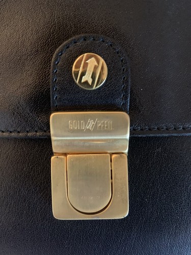 Brand New Vintage Gold Pheil Black Leather Wristlet - photo 2