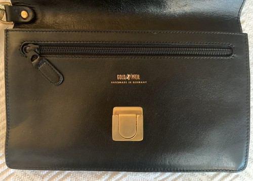 Brand New Vintage Gold Pheil Black Leather Wristlet - photo 3