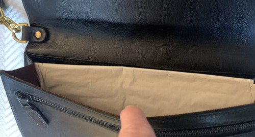 Brand New Vintage Gold Pheil Black Leather Wristlet - photo 4
