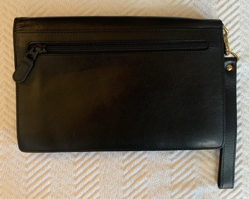 Brand New Vintage Gold Pheil Black Leather Wristlet - photo 5