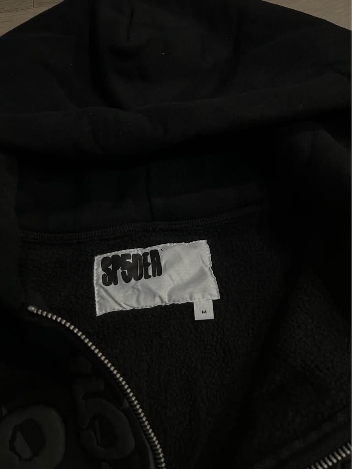 Spider black zip up hoodie size M - photo 4
