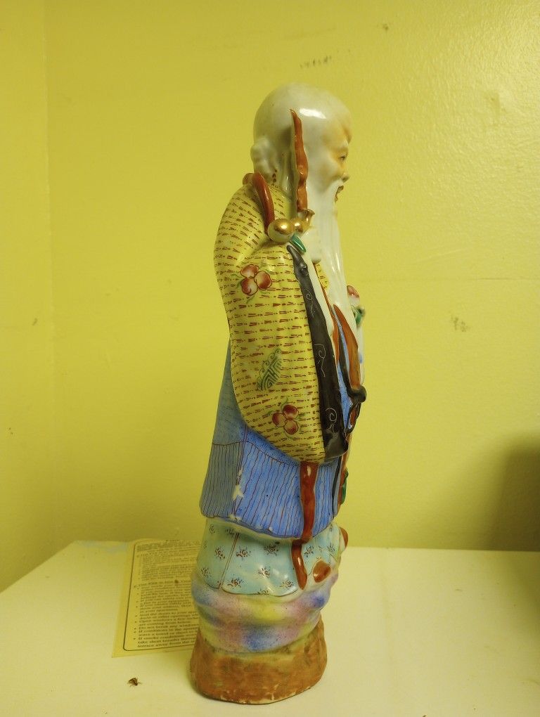 RARE Chinese God Of Longevity Porcelain Figurine - photo 2